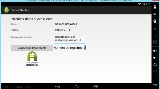 Main Activity Proyecto Android CarteraClientes