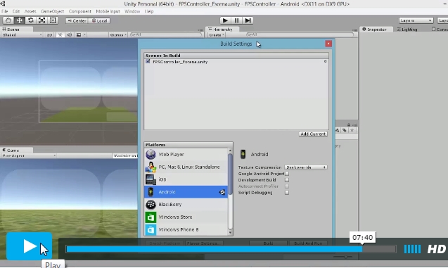 Video ejemplo FP Chracter y Canvas Unity 3D
